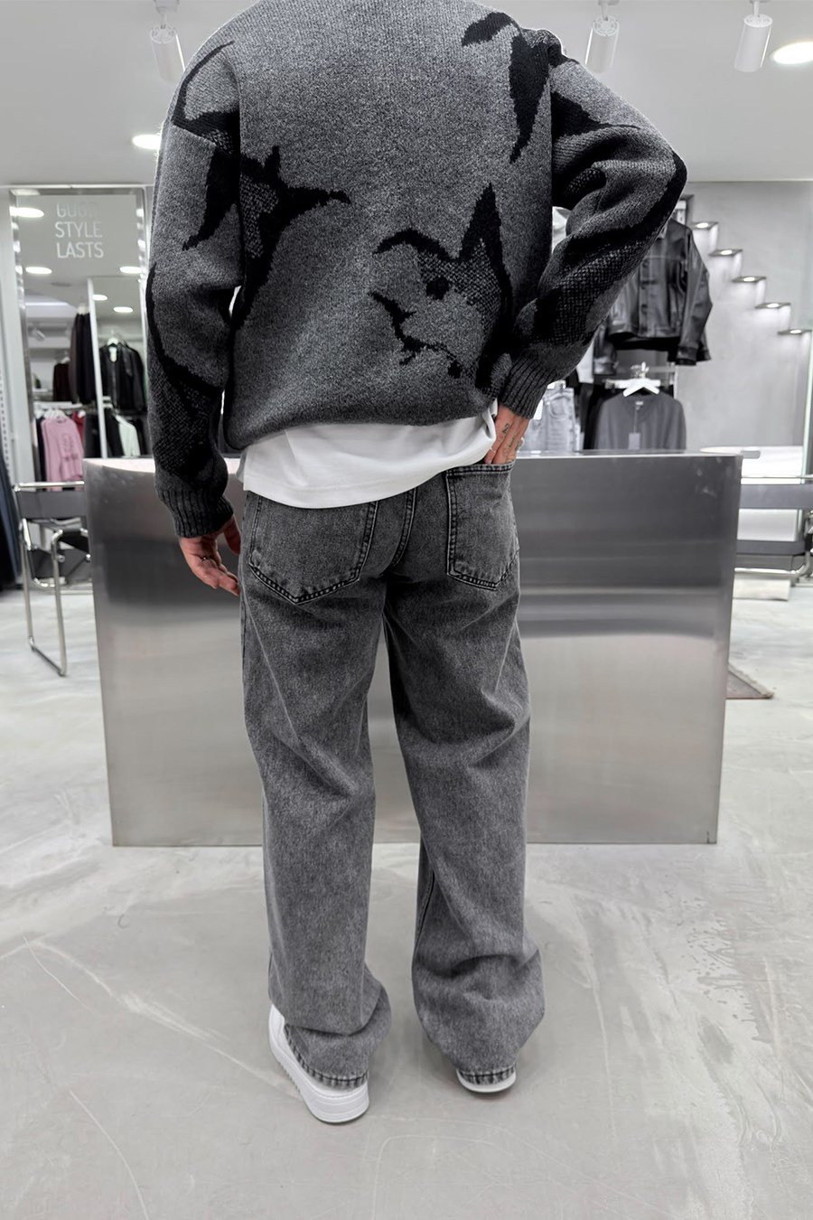 Koyu Gri Basic Baggy Pantolon