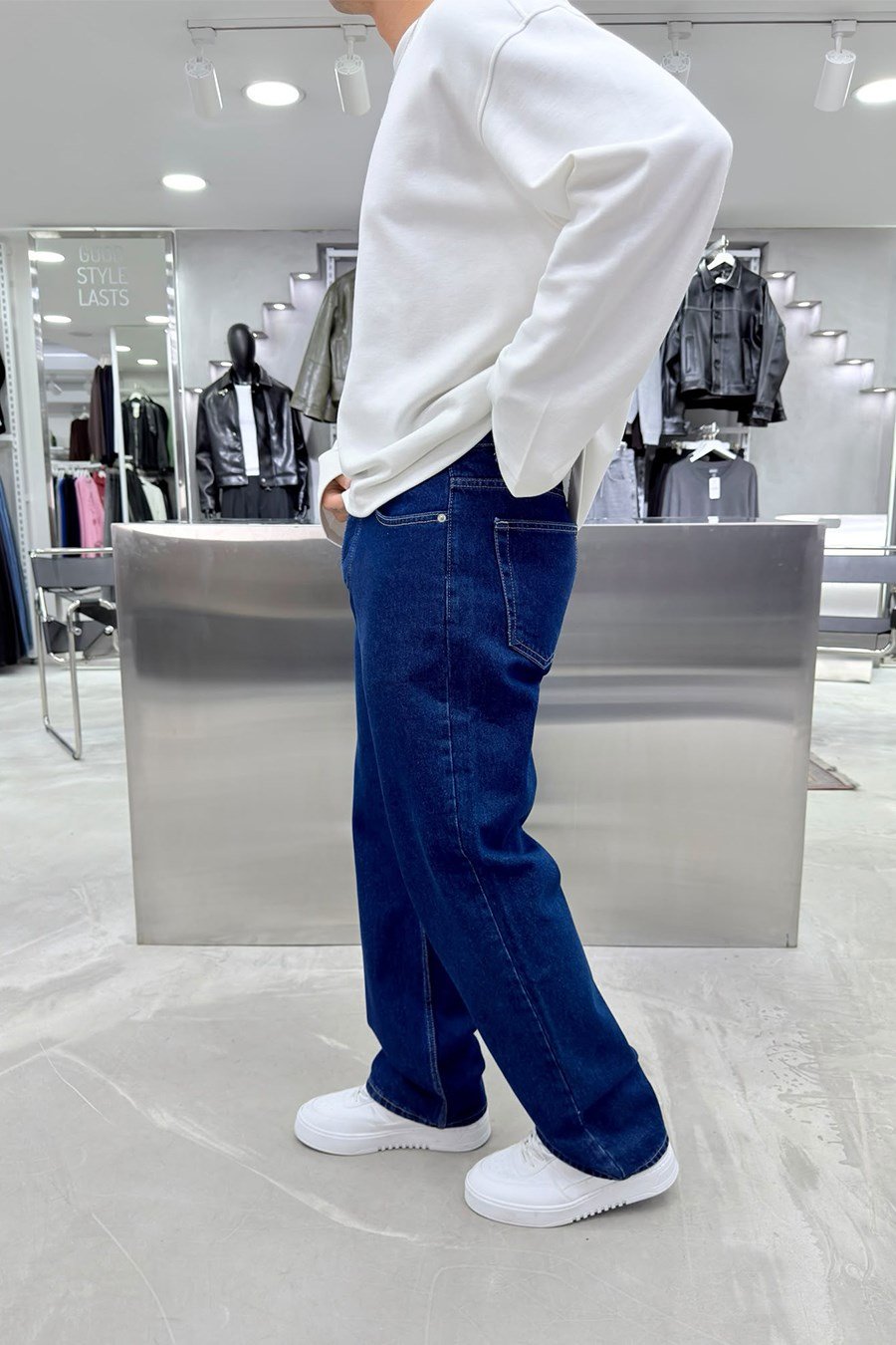 Koyu Mavi Basic Premium Baggy Pantolon