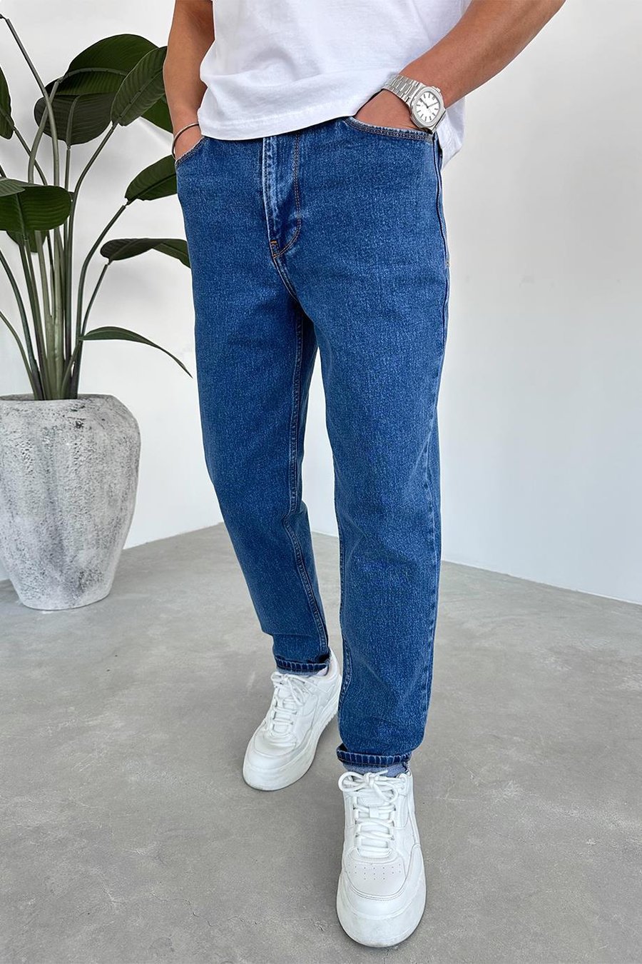Koyu Mavi Basic Regular Pantolon
