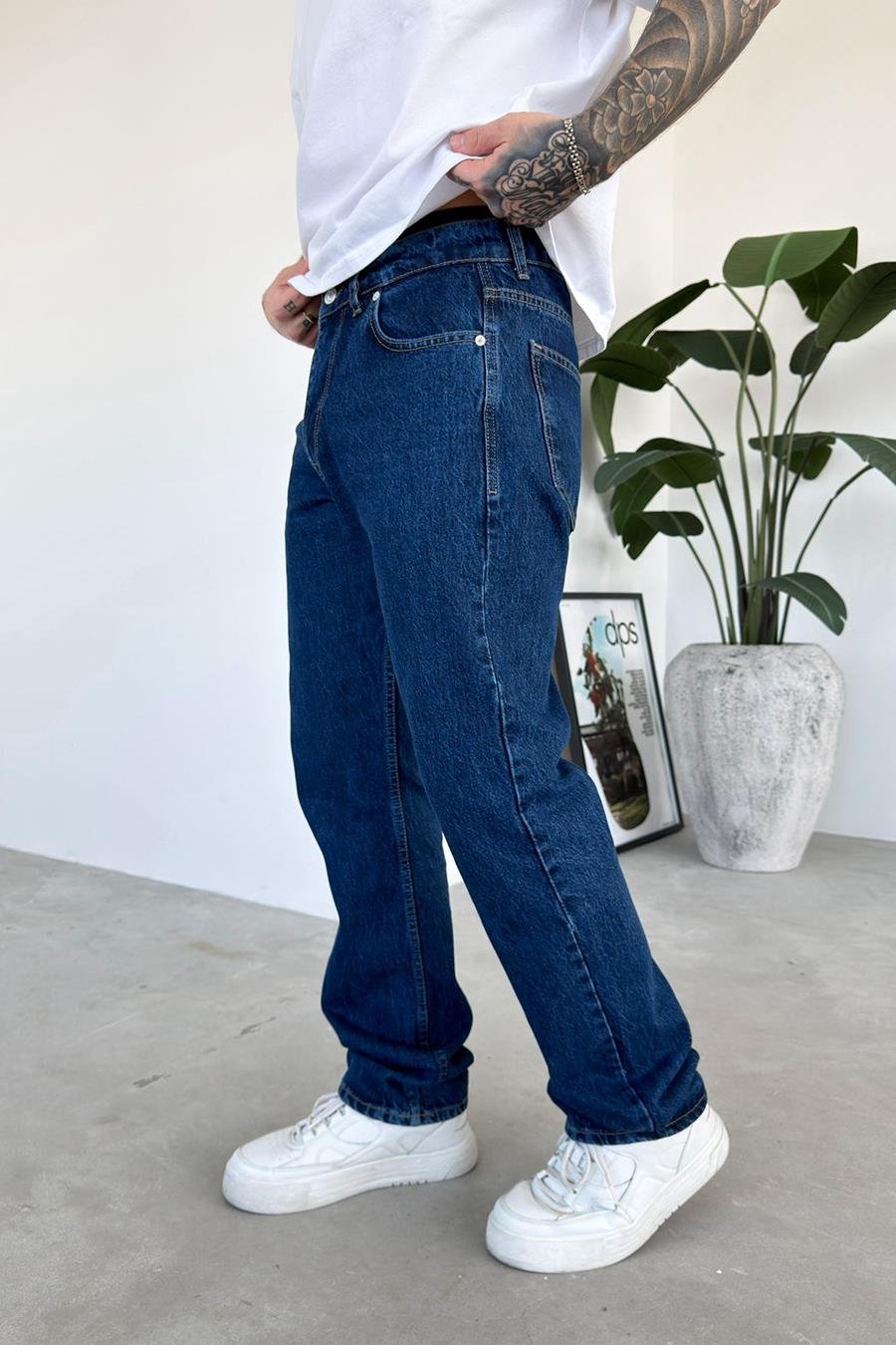 Koyu Mavi Basic Regular Pantolon