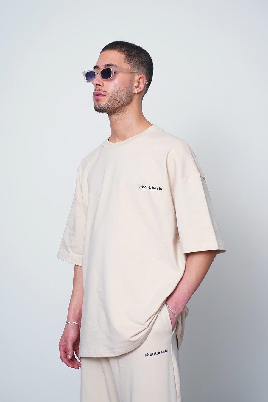Krem About Basic EE Oversize Tişört