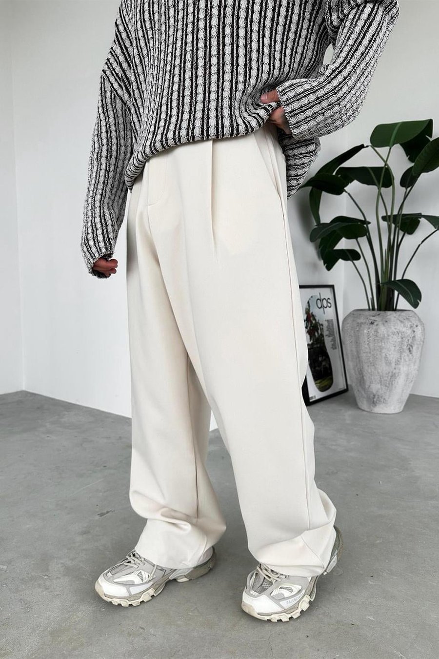 Krem Basic Premium Kumaş Pantolon