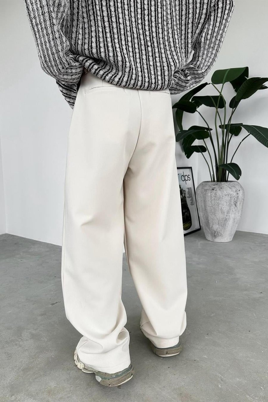 Krem Basic Premium Kumaş Pantolon