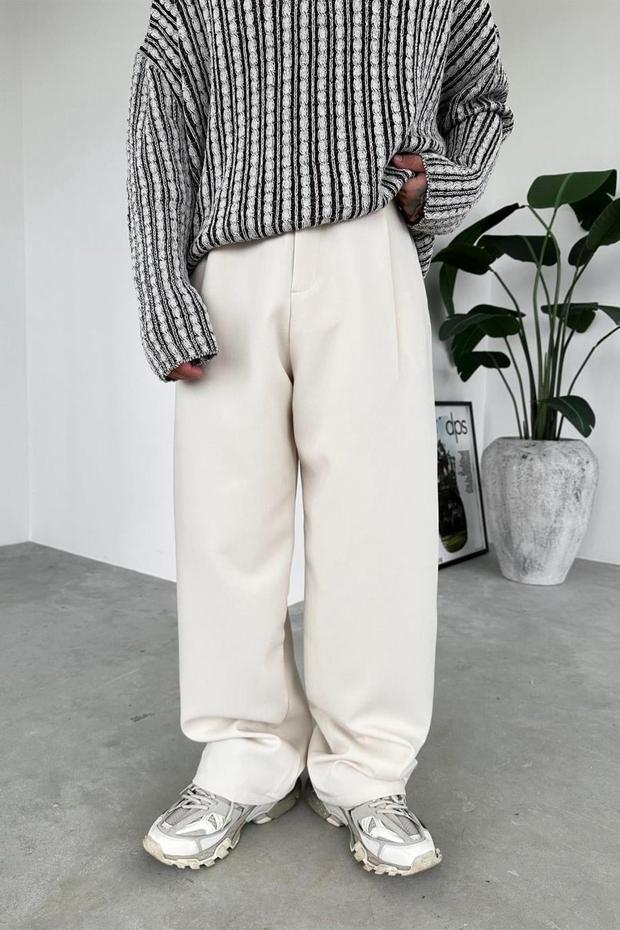Krem Basic Premium Kumaş Pantolon