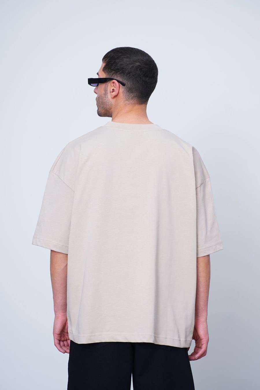Krem Beyaz Basic OUTPLENTY PREMİUM Oversize Tişört