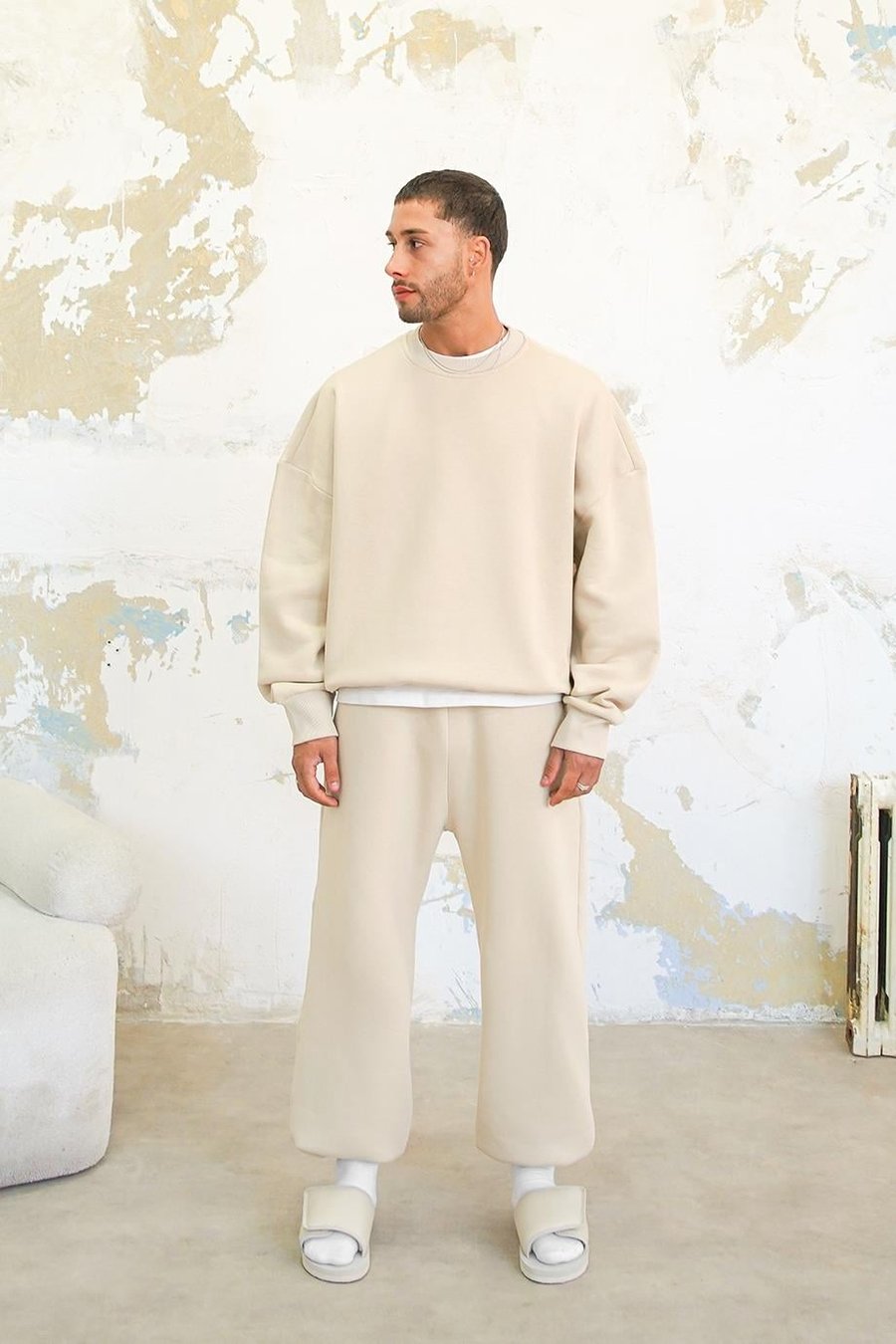 Krem Cozy Basic Oversize Sweat