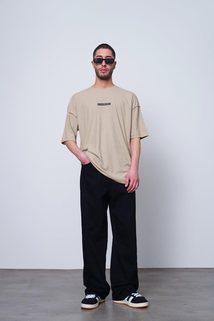 Krem Fitilli Another Level MH Oversize Tişört