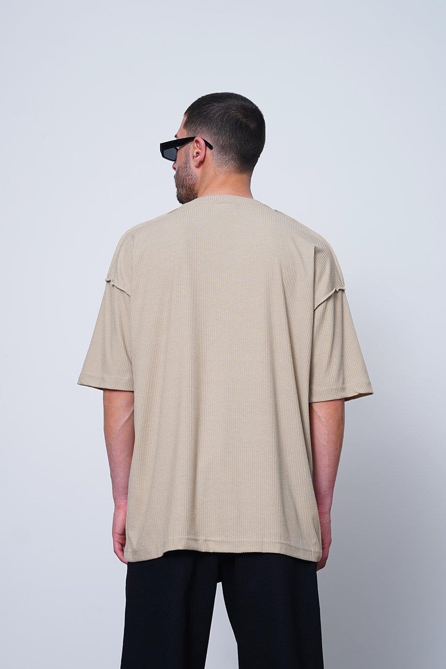 Krem Fitilli Another Level MH Oversize Tişört