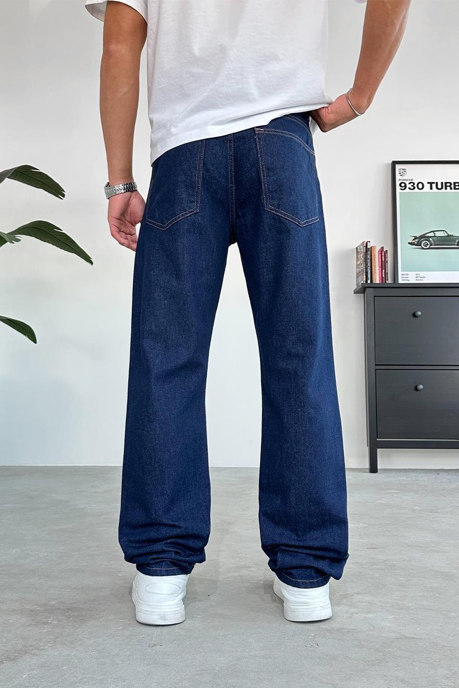 Lacivert Basic Baggy Pantolon
