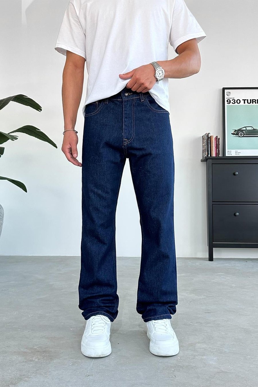 Lacivert Basic Baggy Pantolon