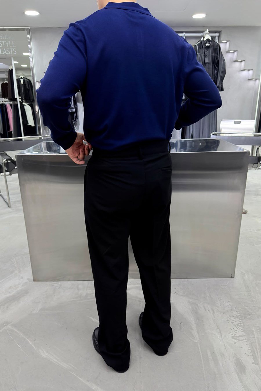Lacivert Basic Premium Oversize Polo Yaka Tişört