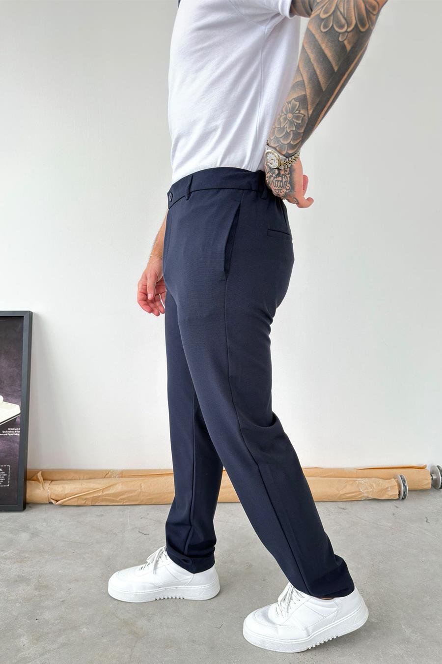 Lacivert Basic Regular Kumaş Pantolon