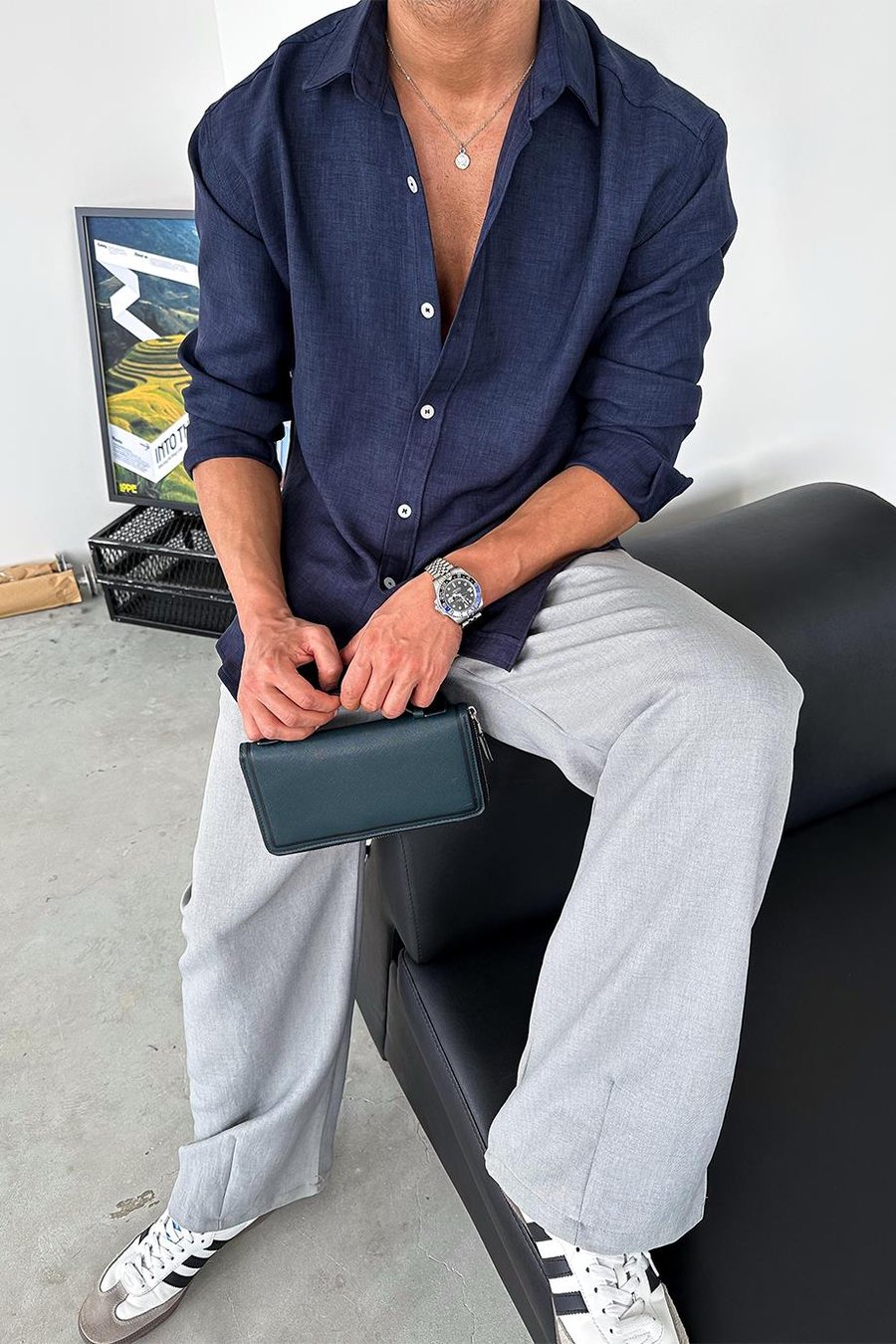 Lacivert Basic Relaxed Gömlek