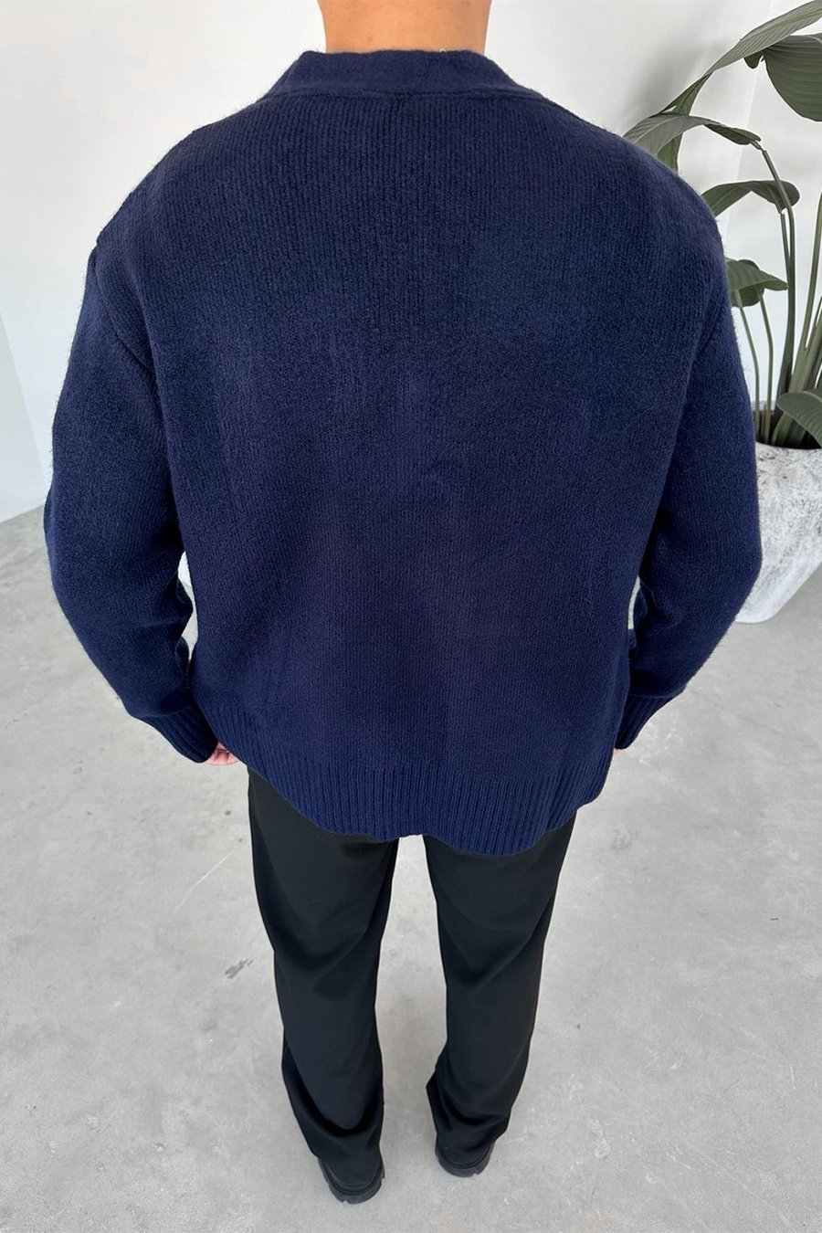 Lacivert Basic Soft Relaxed Hırka