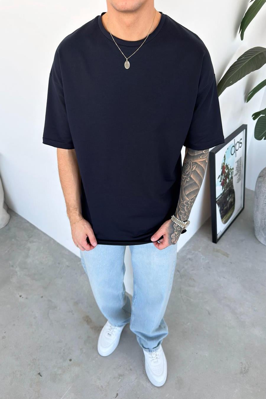 Lacivert Basic Softline Relaxed Tişört