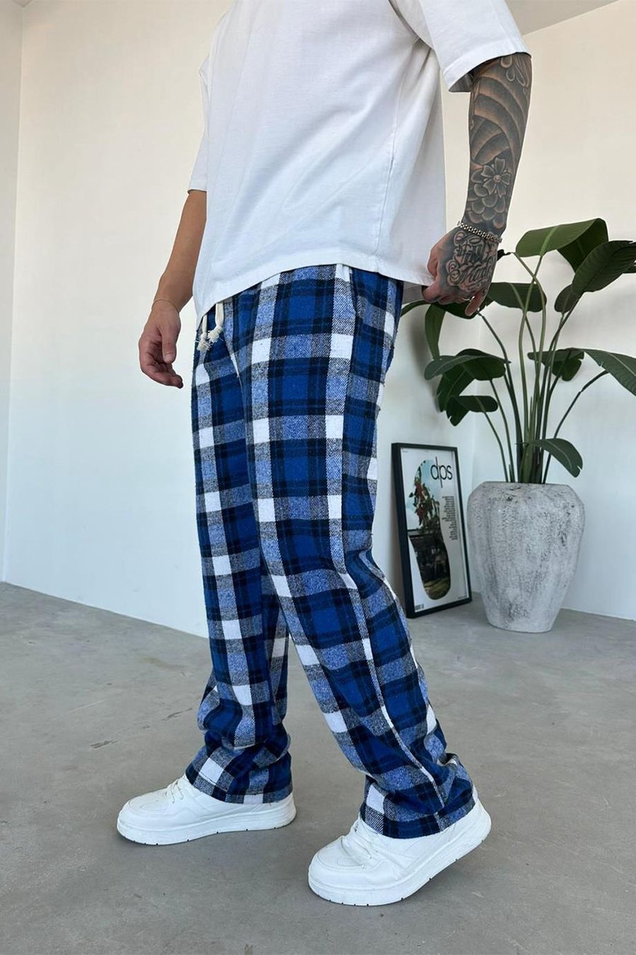 Lacivert Çizgili Unisex Relaxed Pijama