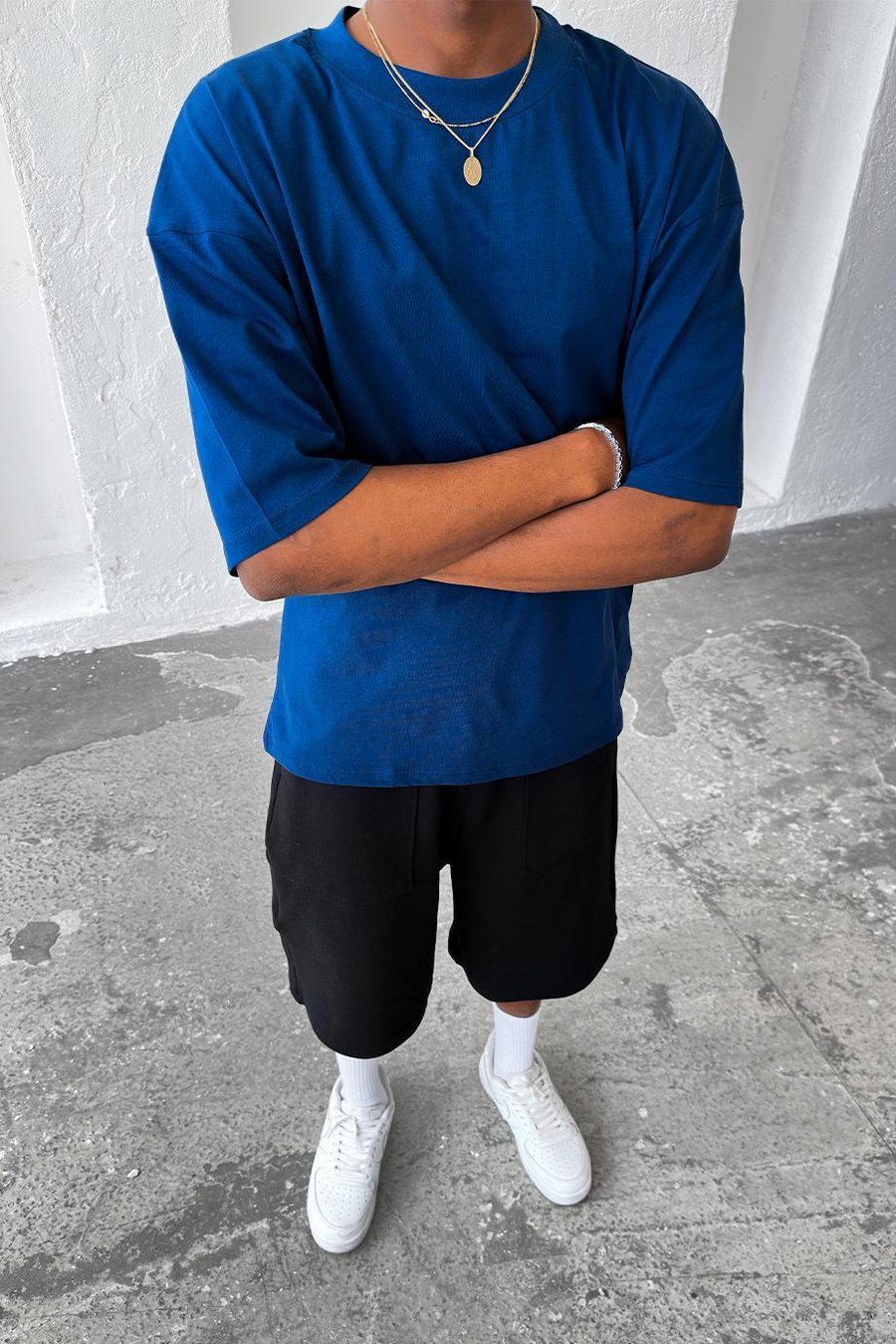 Lacivert Cozy Basic Oversize Tişört