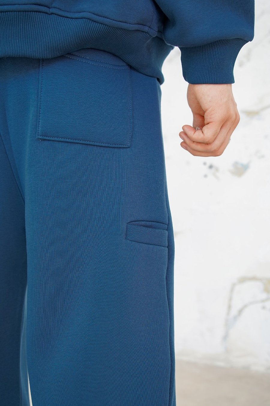 Lacivert Cozy Basic Pileli Baggy Eşofman
