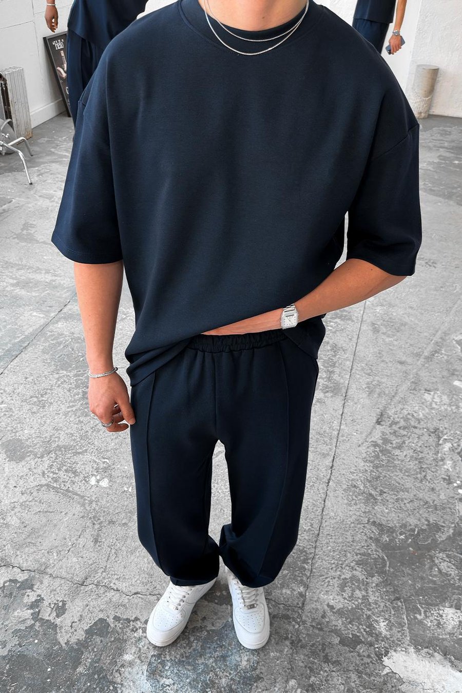 Lacivert Cozy Premium Oversize Tişört