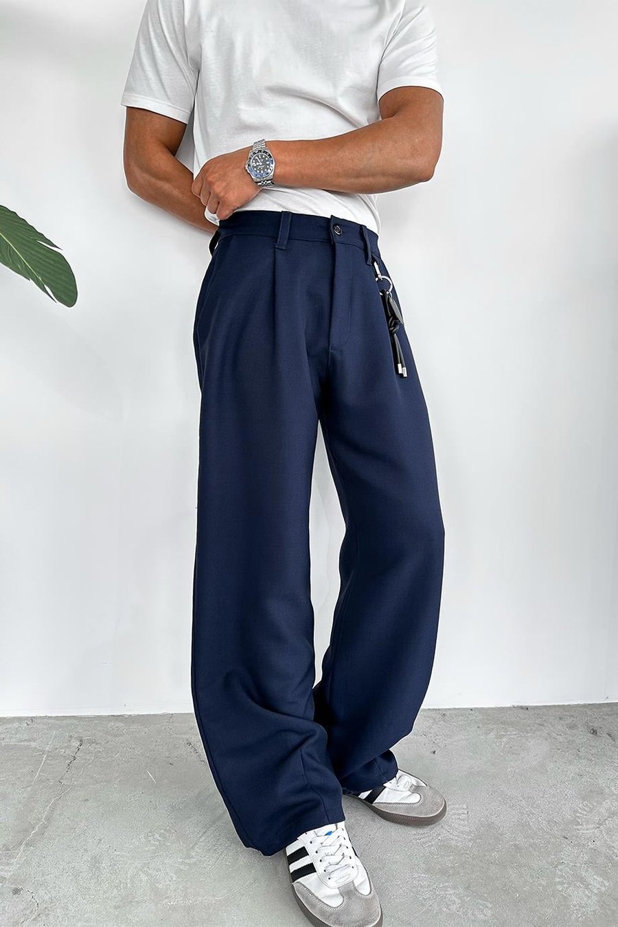 Lacivert Cozy Tasarım Kumaş Pantolon