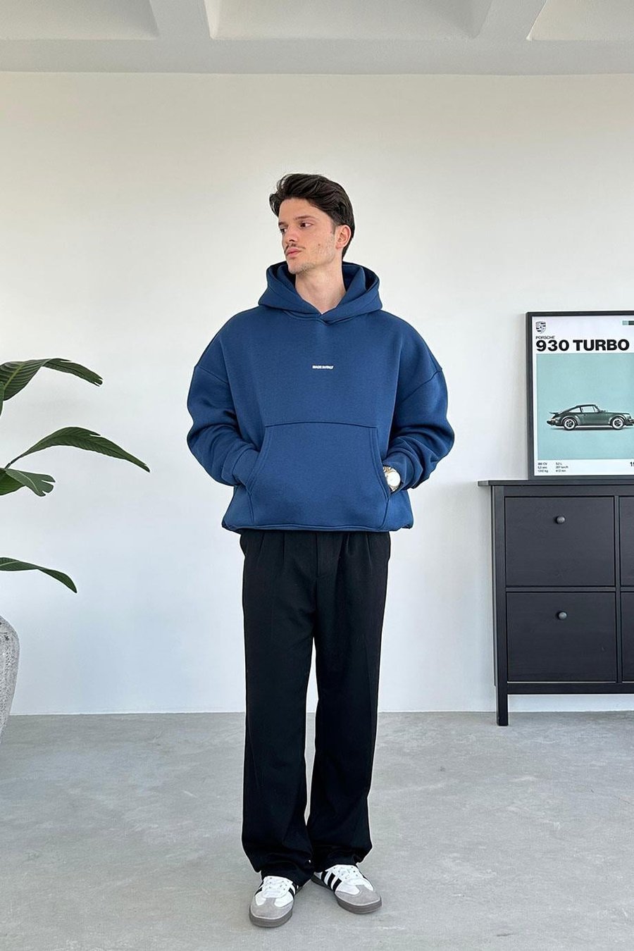 Lacivert Kartell Oversize Sweatshirt