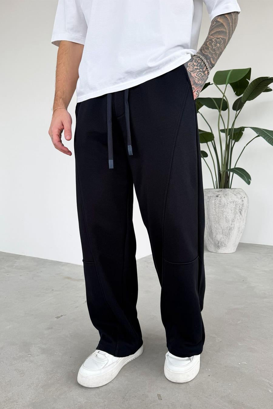 Lacivert Premium Patch Detay Baggy Eşofman