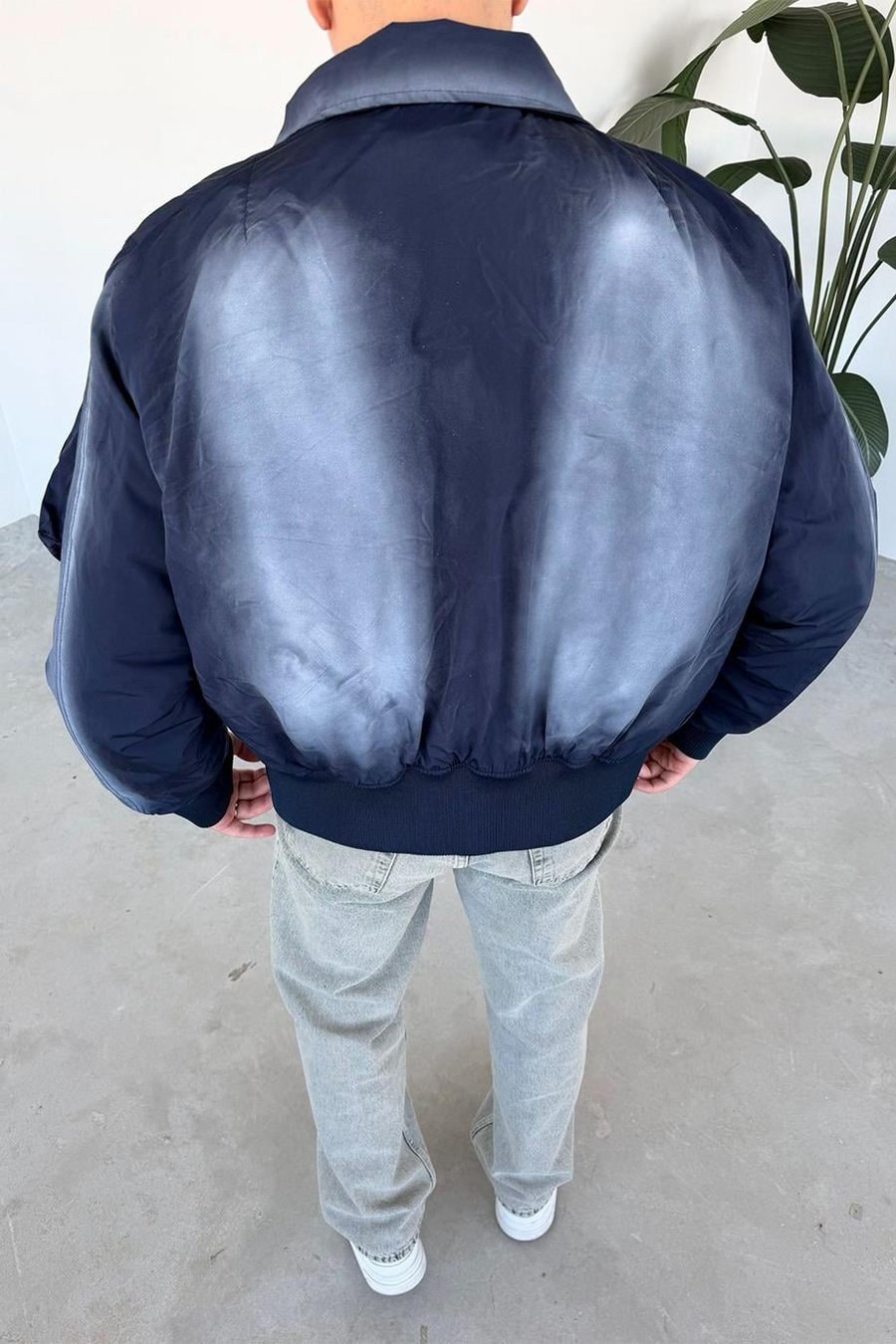 Lacivert Premium Yıkamalı Bomber Ceket