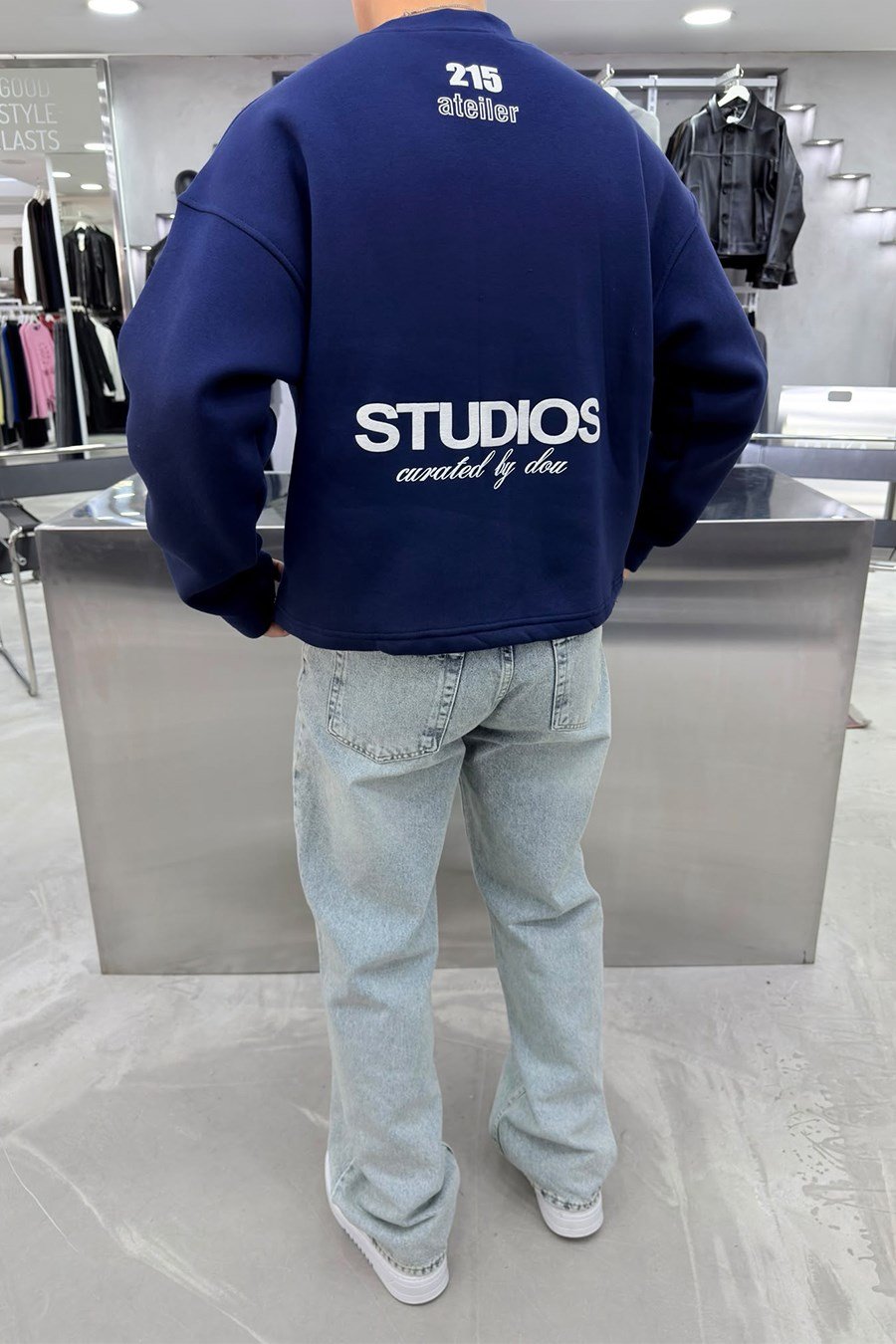 Lacivert Studios Baskılı Boxy Fit Sweatshirt