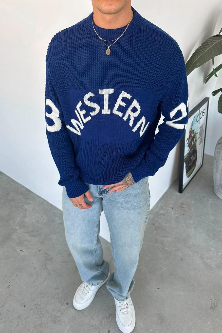 Lacivert West 23 Oversize Kazak