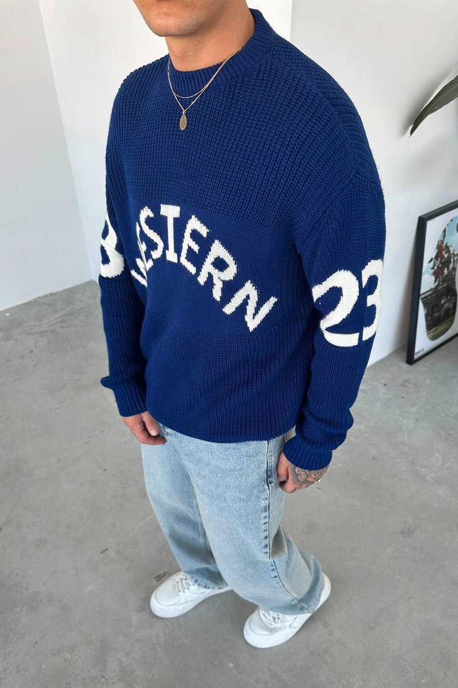 Lacivert West 23 Oversize Kazak