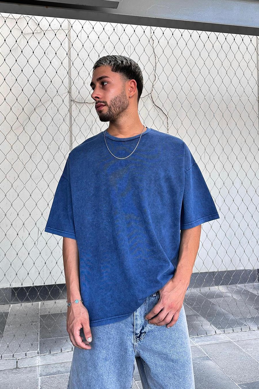 MAVİ Acid Wash Basic M7 PM Oversize Tişört