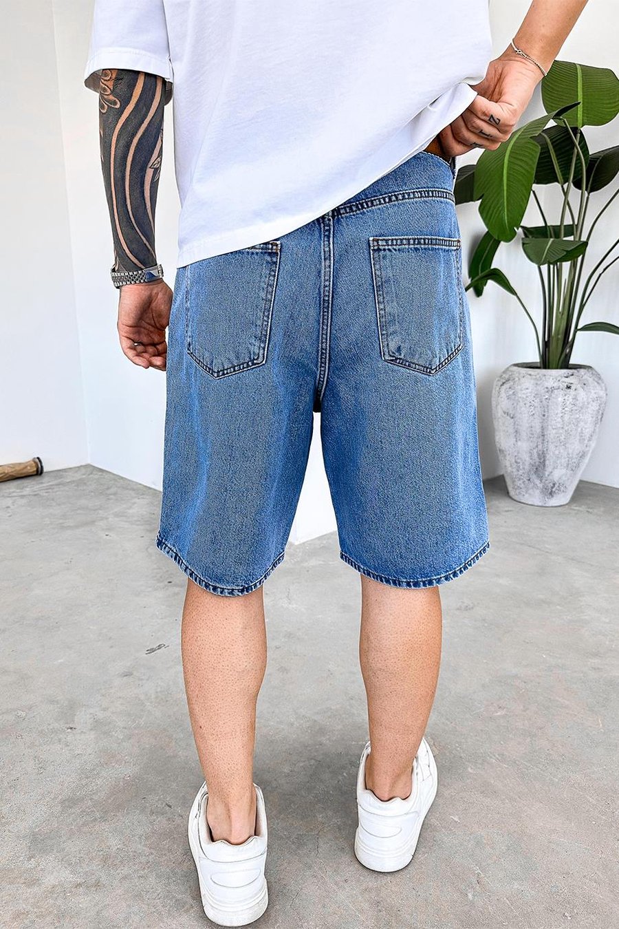Mavi Basic Premium Baggy Kot Şort