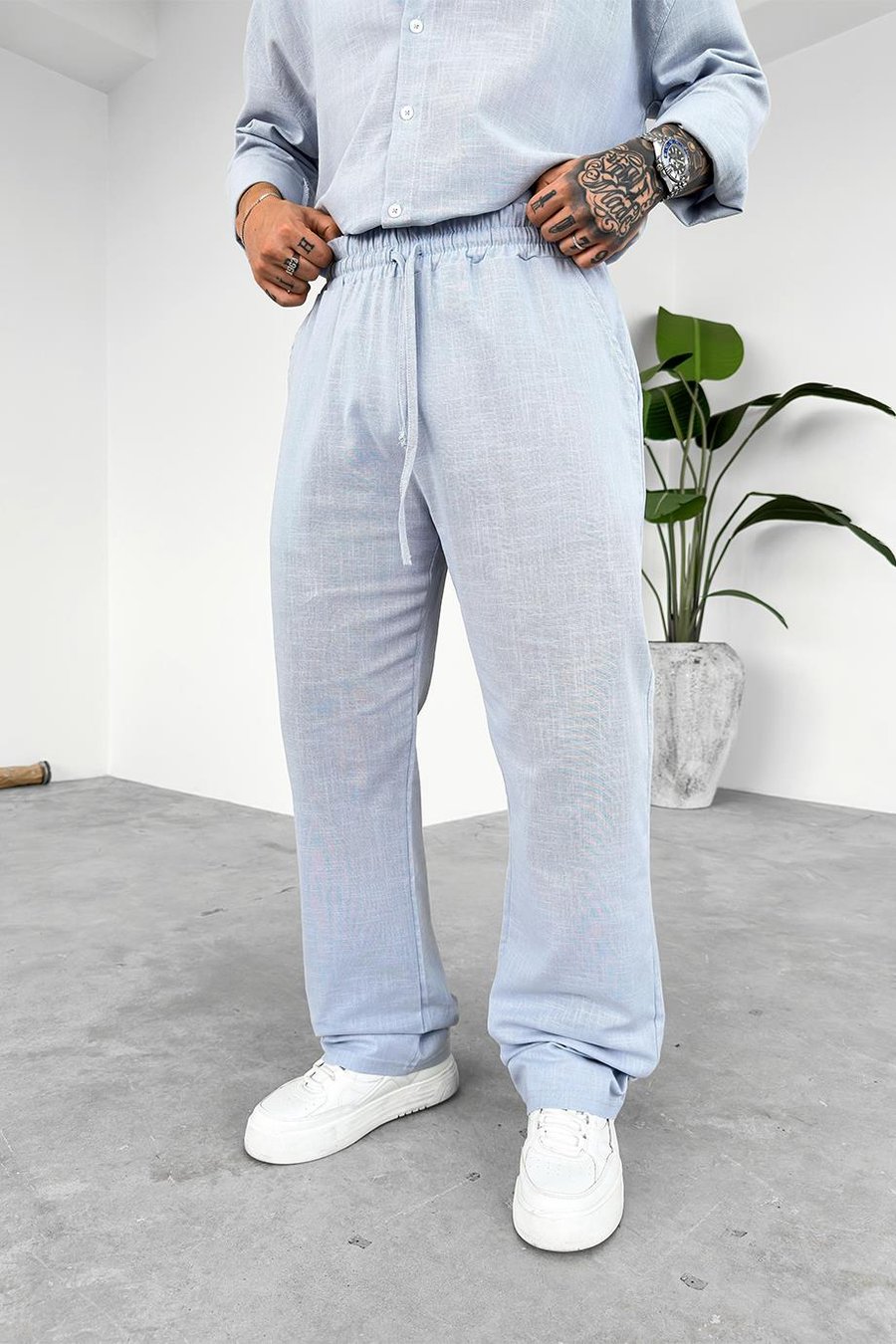 Mavi Premium Keten Basic Baggy Pantolon