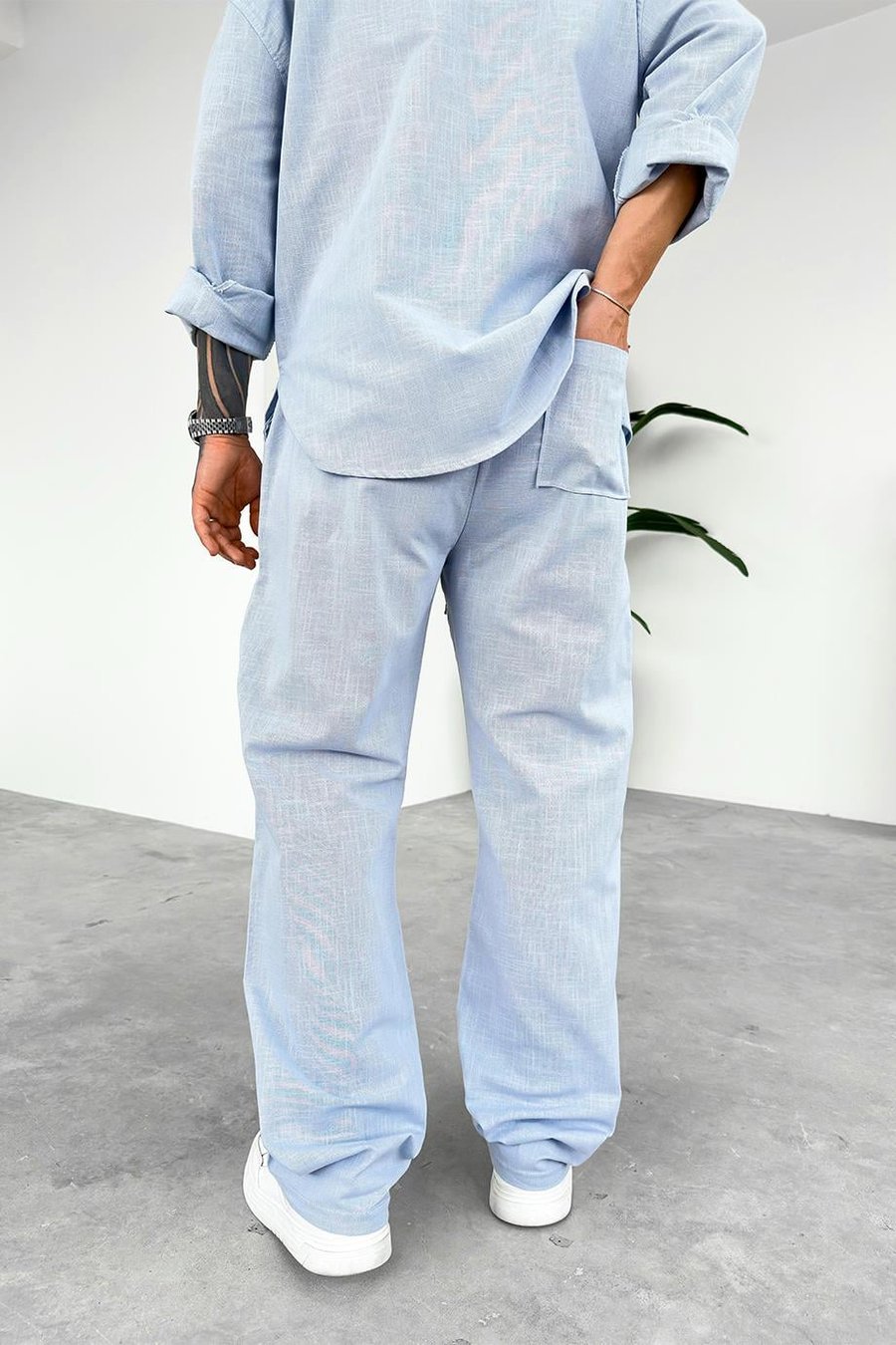 Mavi Premium Keten Basic Baggy Pantolon