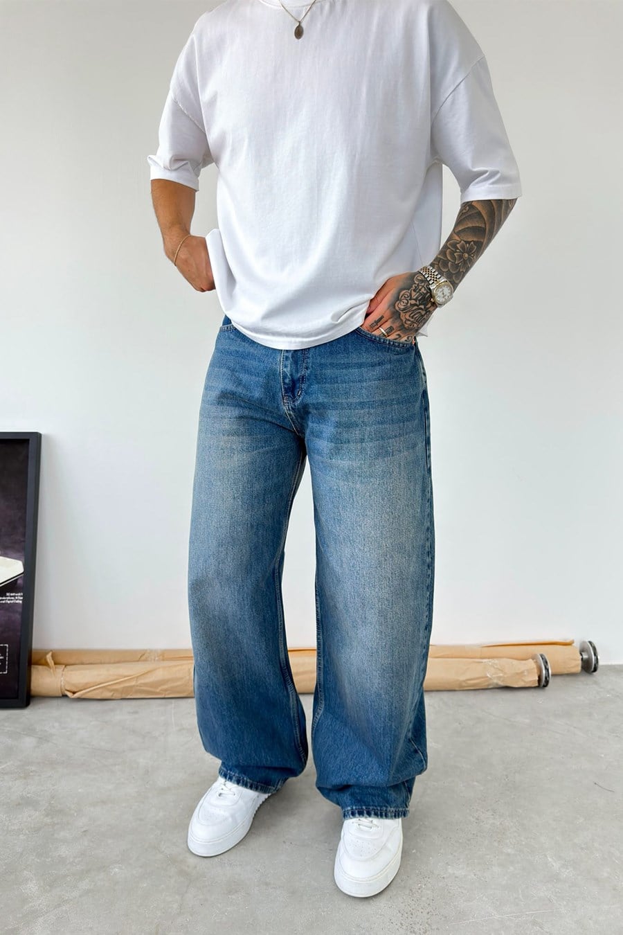 Mavi Premium Süper Baggy Pantolon