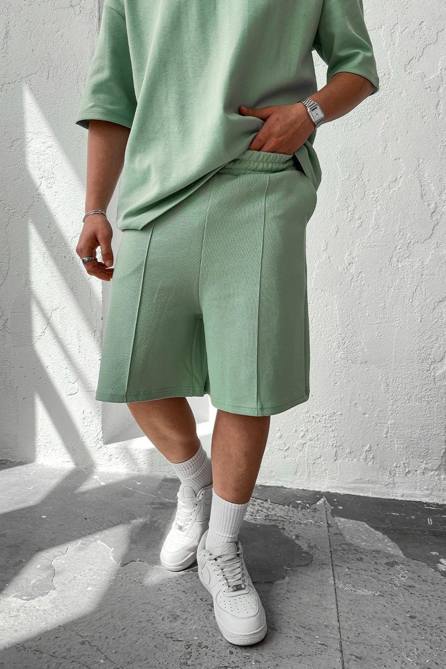 Mint Yeşili Cozy Premium Çımalı Şort