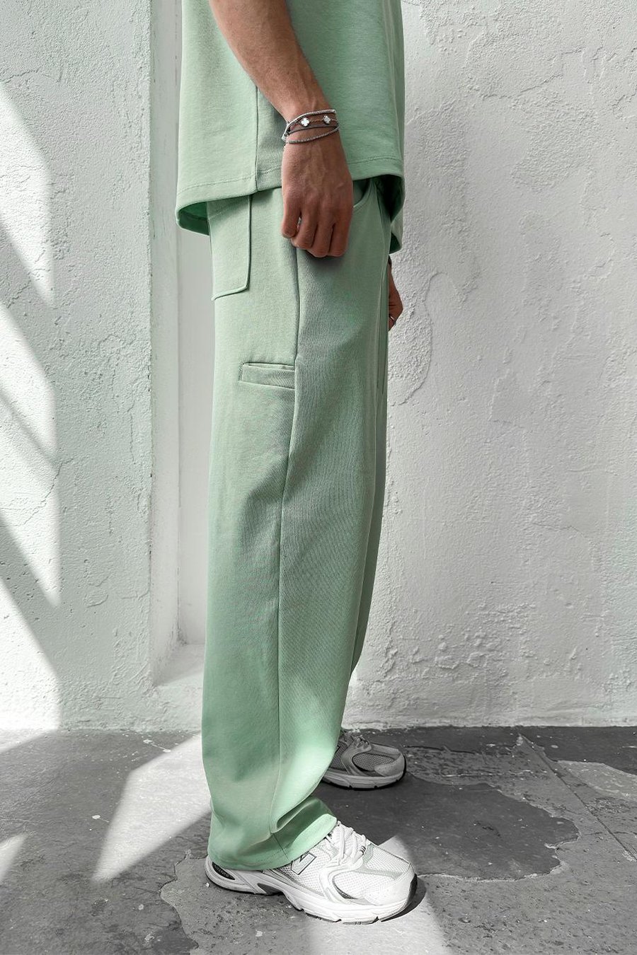 Mint Yeşili Cozy Premium Pileli Baggy Eşofman