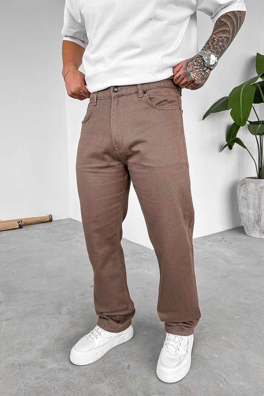 Mocha Basic Premium Baggy Pantolon