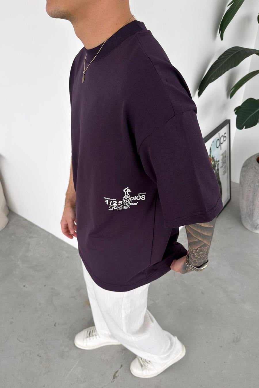 Mor Studios Baskılı Premium Oversize Tişört