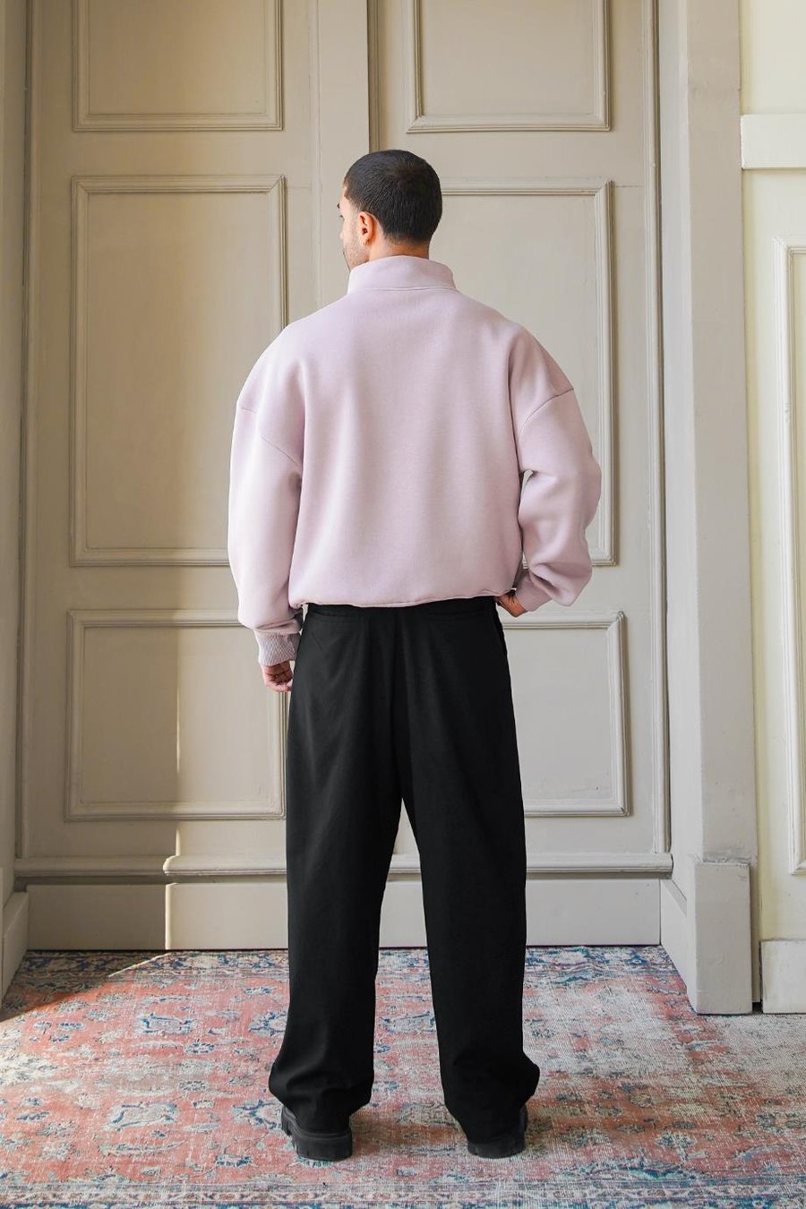 Mürdüm Cozy Basic Yarım Fermuar Oversize Sweatshirt