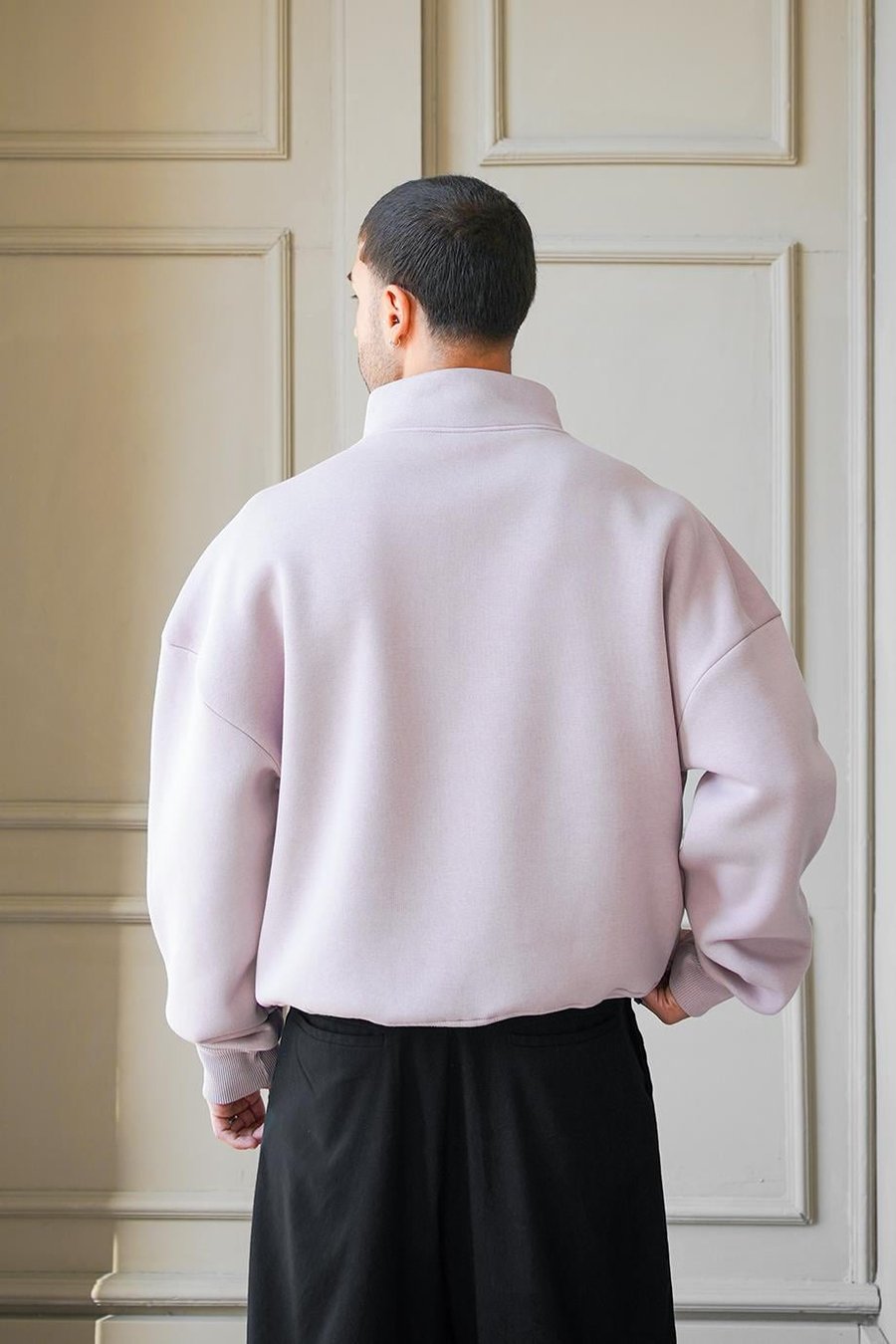 Mürdüm Cozy Basic Yarım Fermuar Oversize Sweatshirt