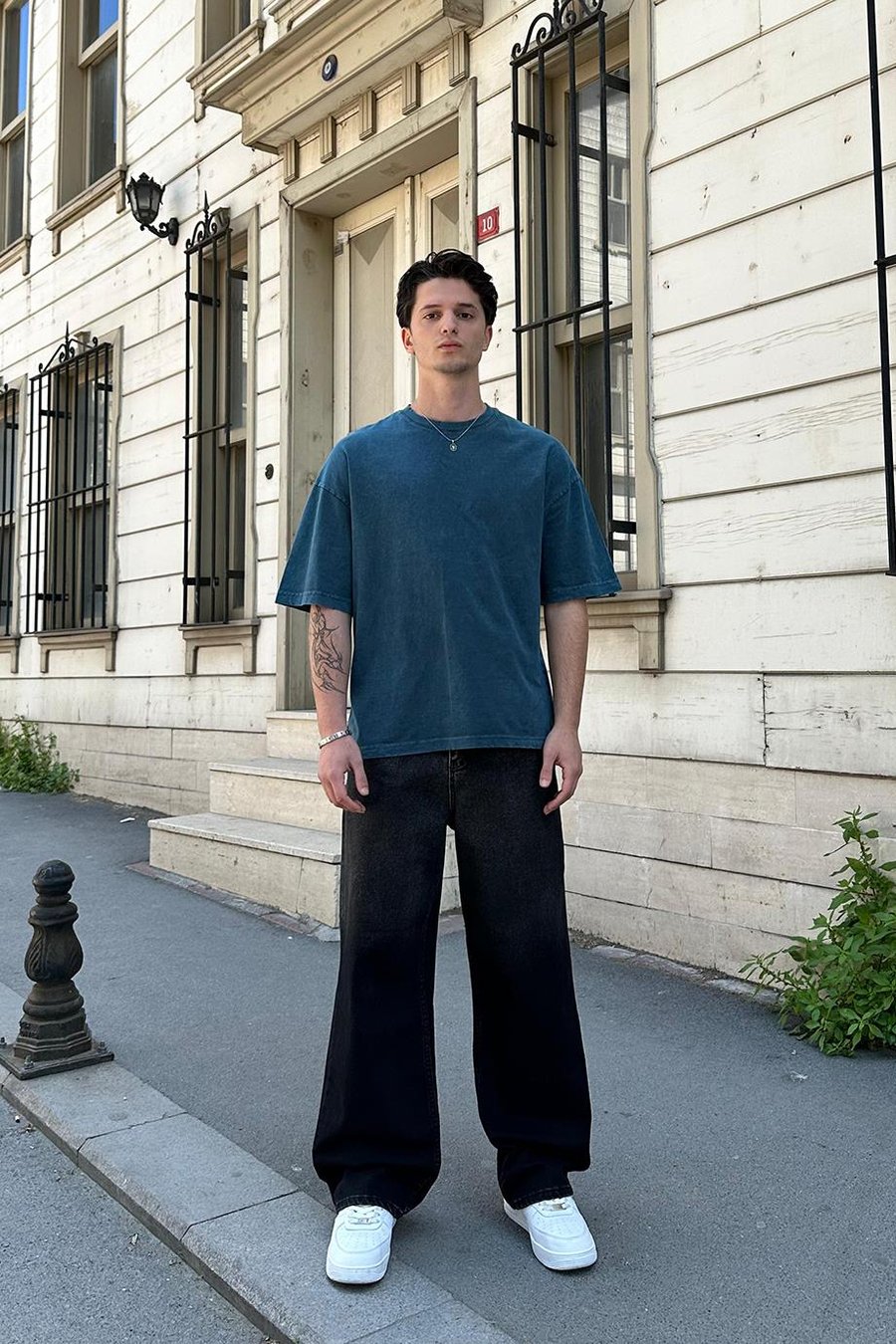 Petrol Acid Wash Basic 1Z EE Oversize Tişört