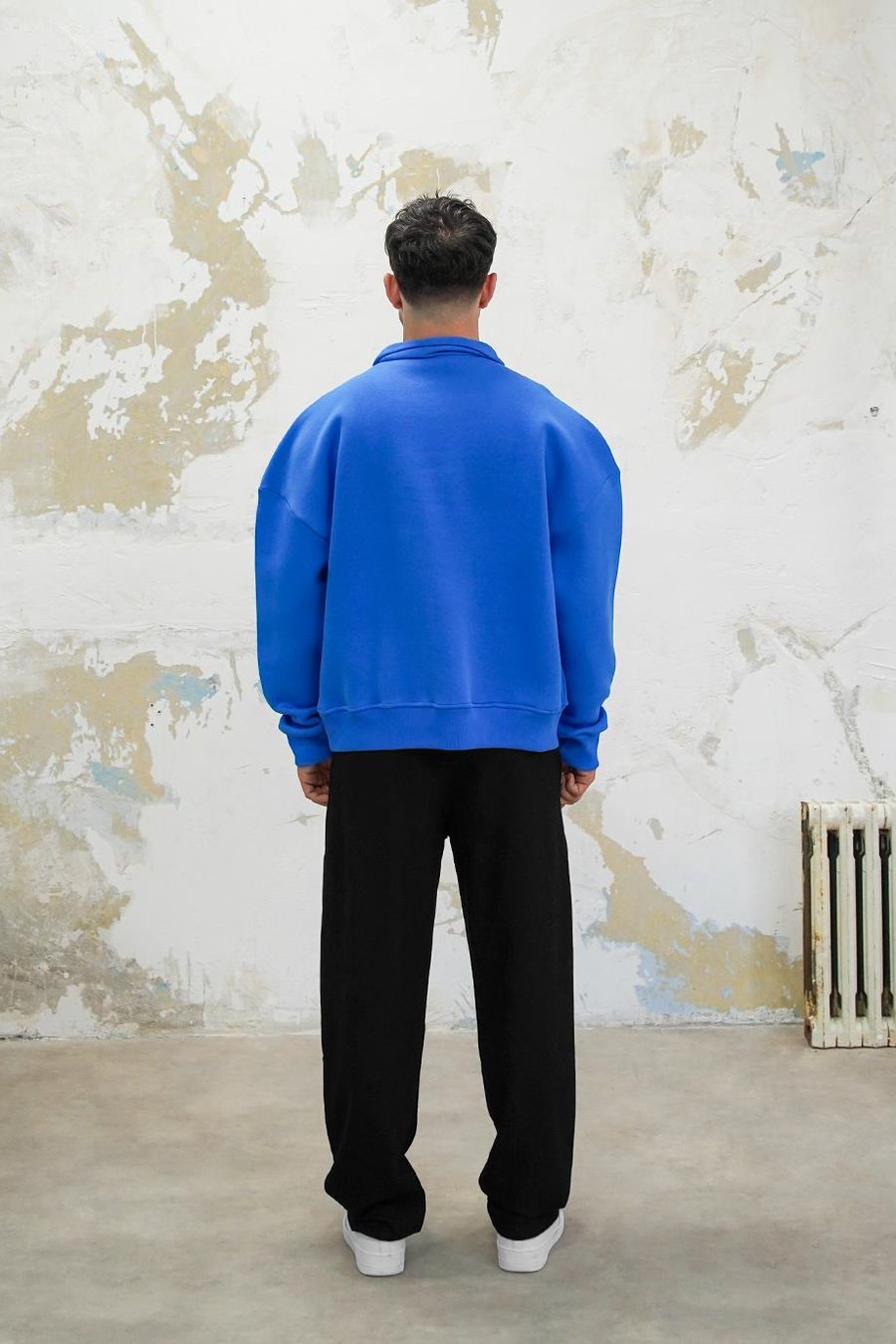 Saks Mavi Cozy Basic Oversize Polo Yaka Sweatshirt