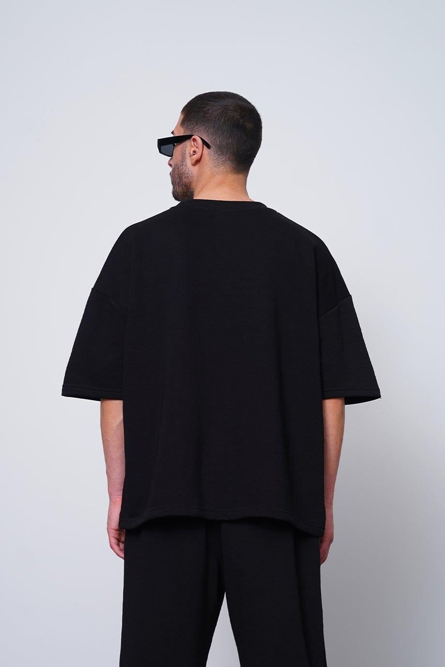SİYAH 350GSM OUTPLENTY PREMİUM  Basic Oversize Tişört
