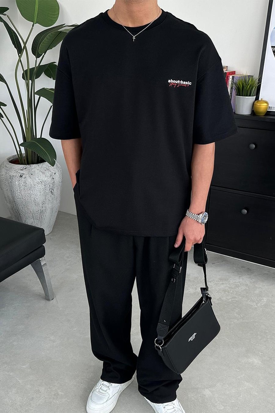 Siyah About Basic EE Oversize Tişört