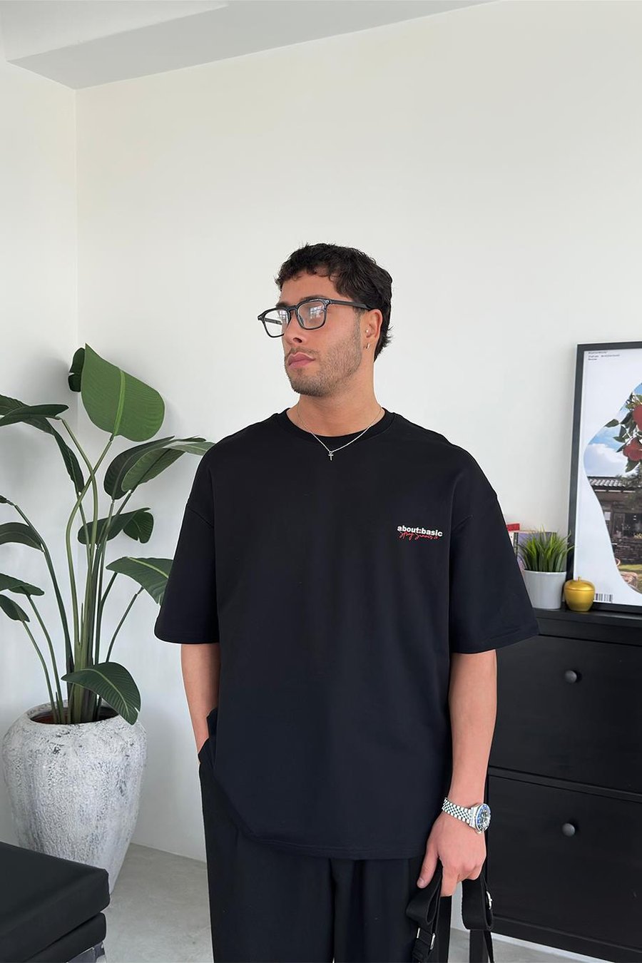 Siyah About Basic EE Oversize Tişört