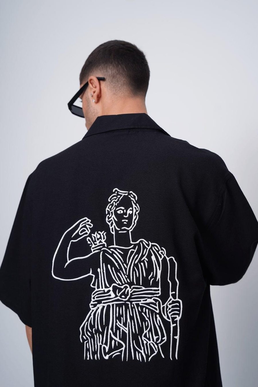 SİYAH Antik Kabartma Detay CH Oversize Gömlek