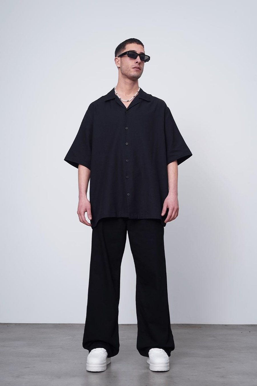 SİYAH Antik Kabartma Detay CH Oversize Gömlek
