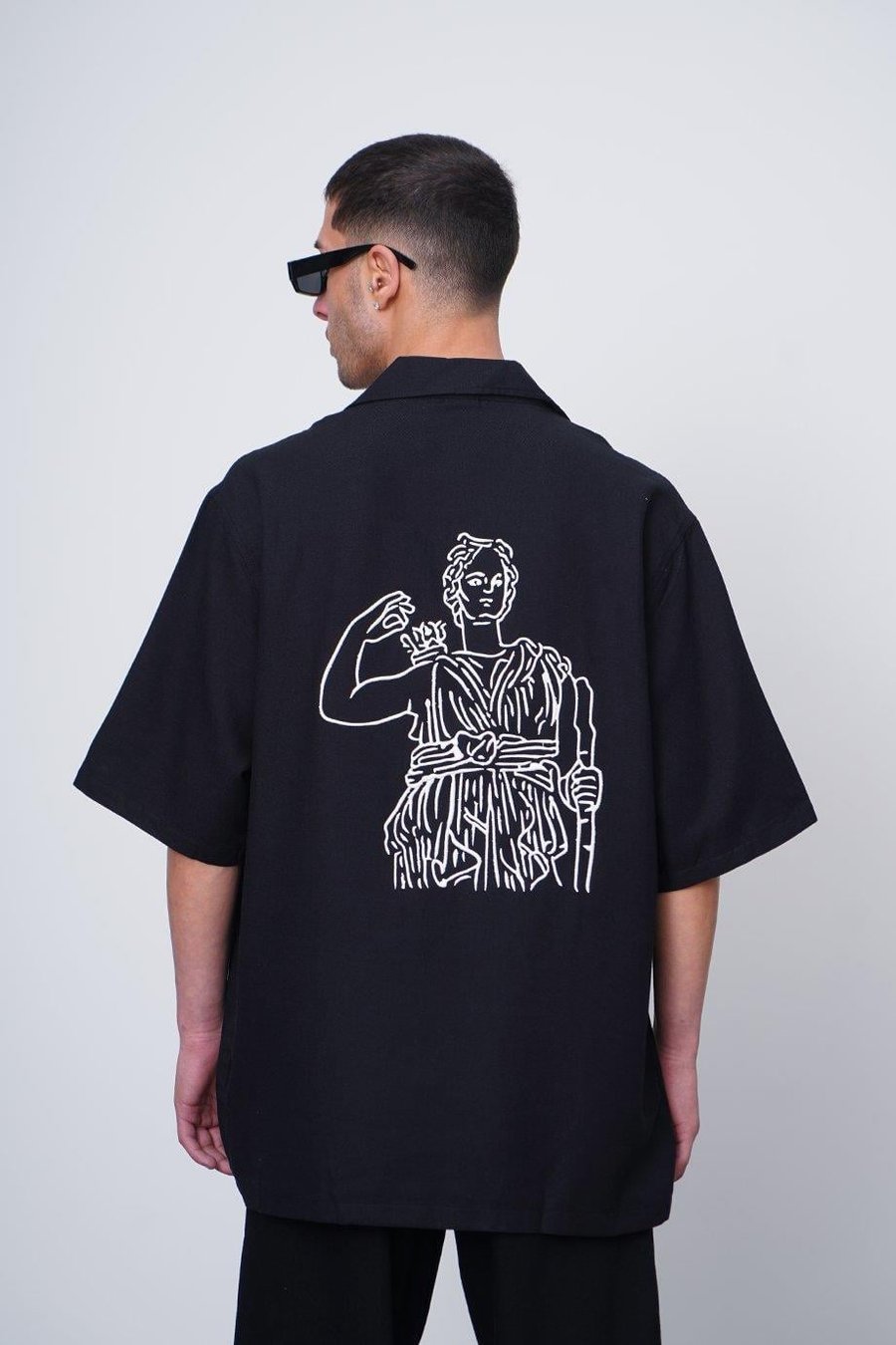 SİYAH Antik Kabartma Detay CH Oversize Gömlek