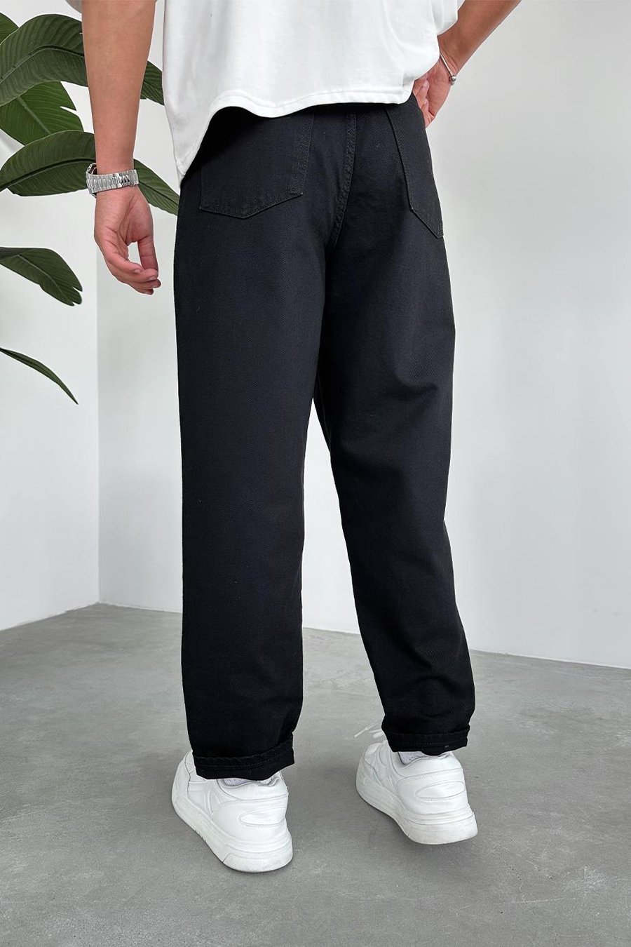 Siyah Balon Fit Baggy Pantolon